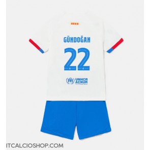 Barcelona Ilkay Gundogan #22 Seconda Maglia Bambino 2023-24 Manica Corta (+ Pantaloni corti)